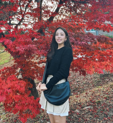 Wearing singer Baek Ah-hyun (cotton pleated skirt beige color)