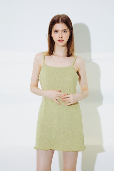 Knit Sleeveless Mini Dress (Lime)