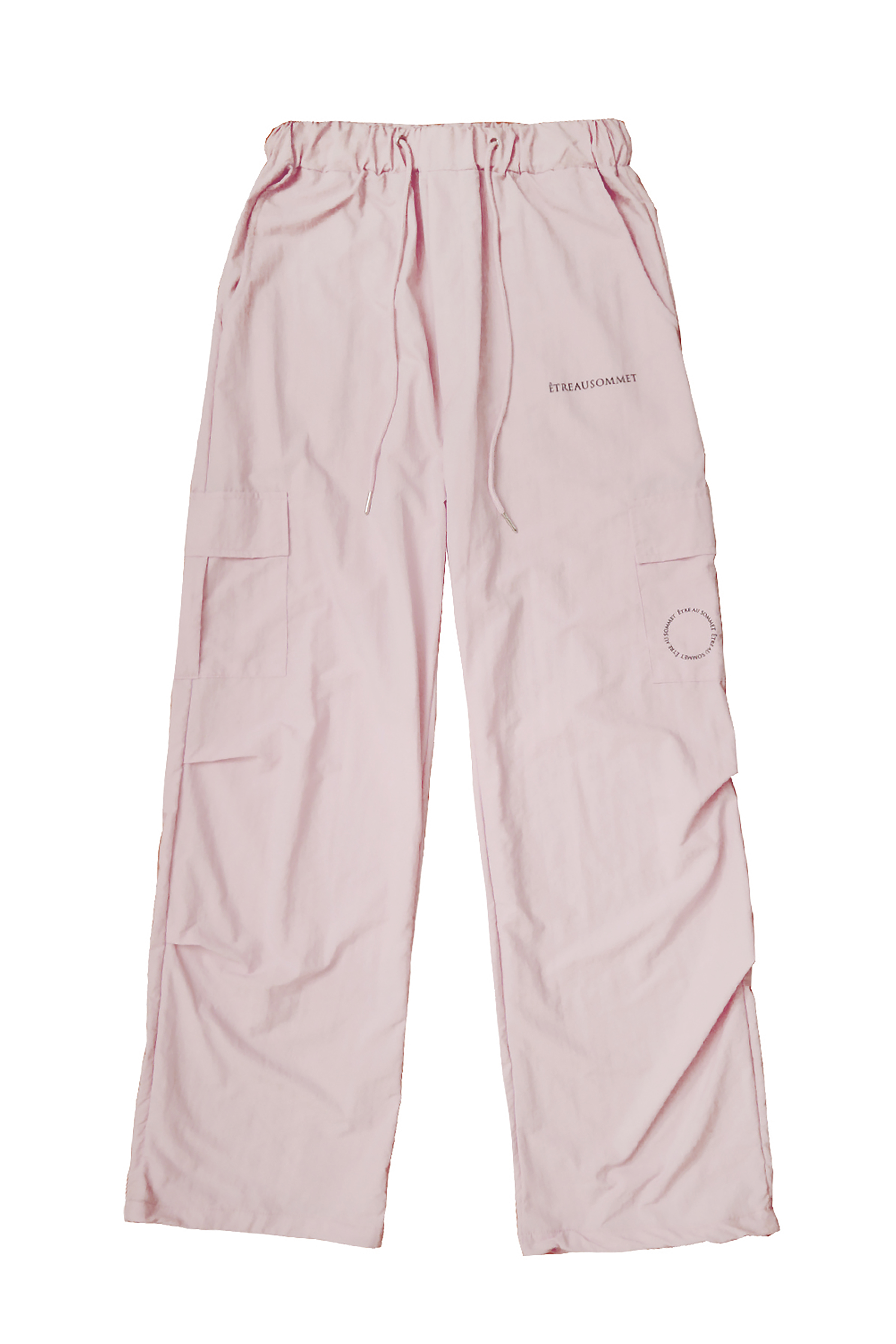 Nylon cargo long pants (pink) Unisex