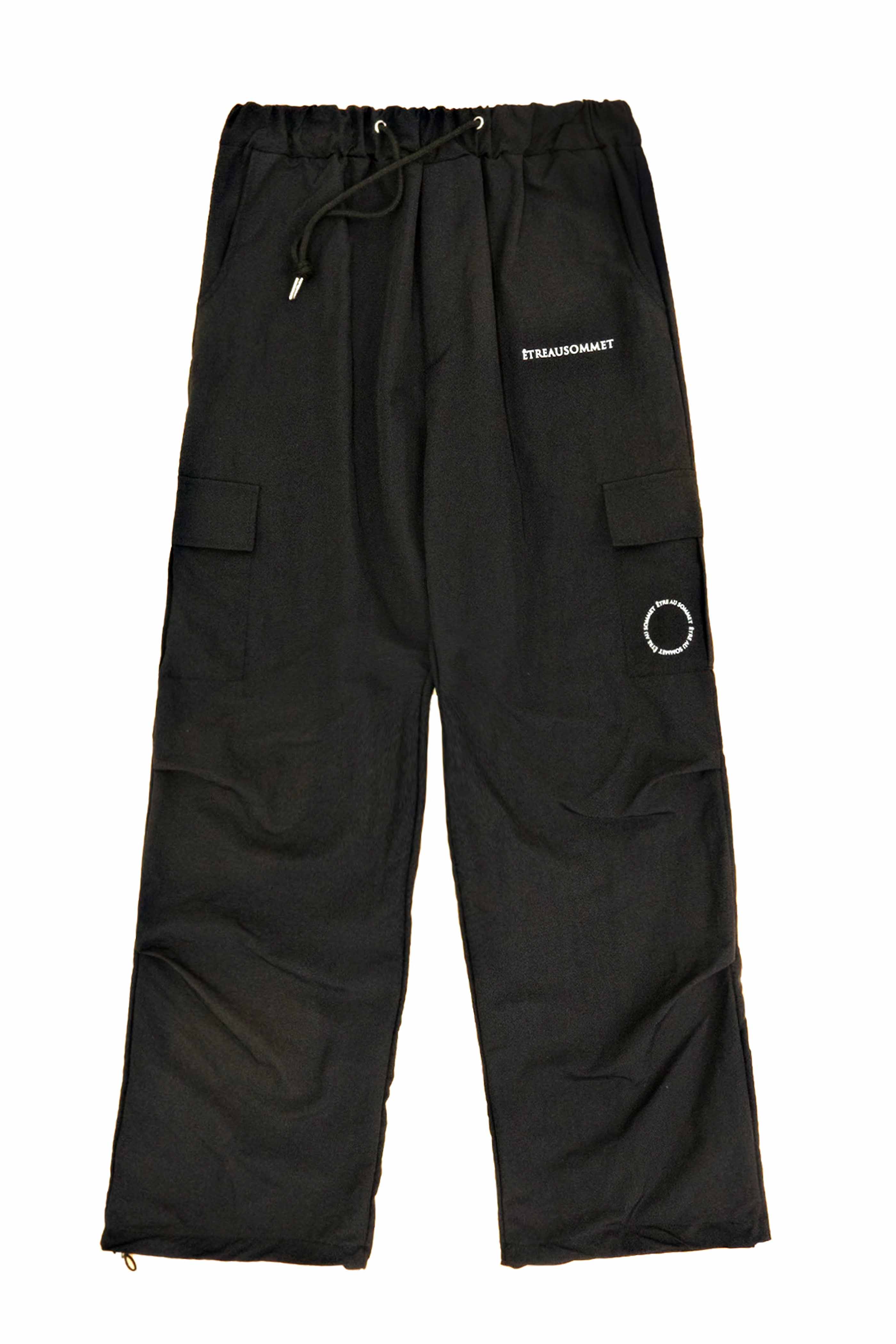 Nylon cargo long pants (black) Unisex